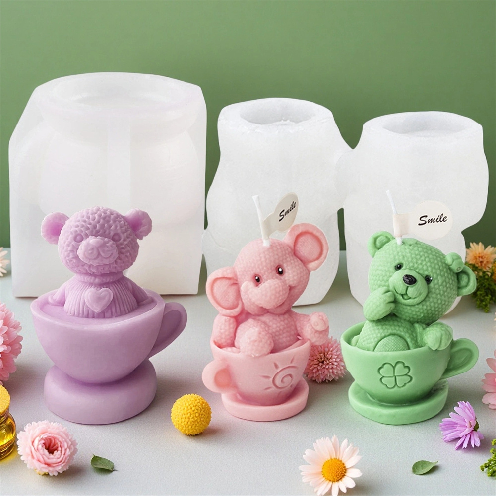 Soap Making Jar - Oso de peluche en taza molde