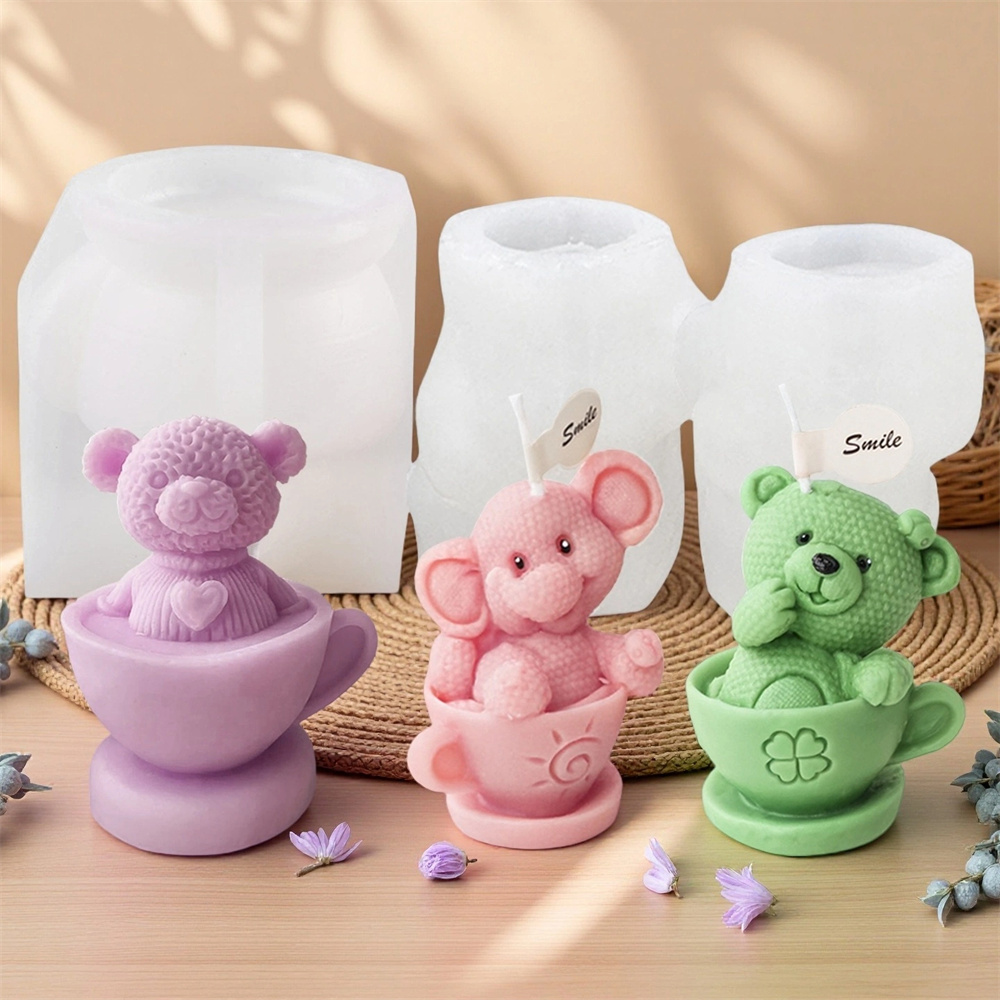 Oso de peluche en taza molde d - Soap Making Jar reseña y precio
